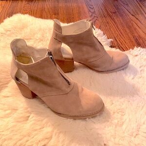 ***Summer Sale*** Suede Camel Boots with Cut Outs